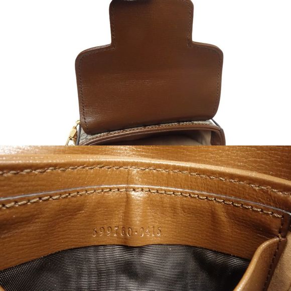 GUCCI Wallet Chain 699760 Horsebit GG Supreme Canvas Beige Brown - Picture 9 of 10